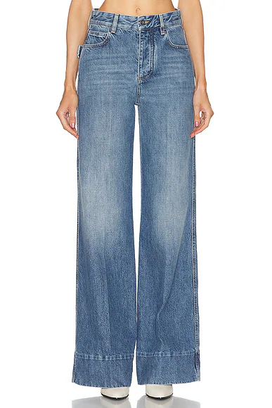 Wide Leg Mid Blue