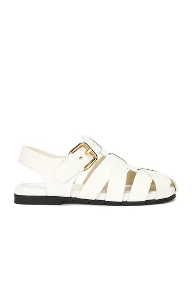 Alfie Flat Sandal White