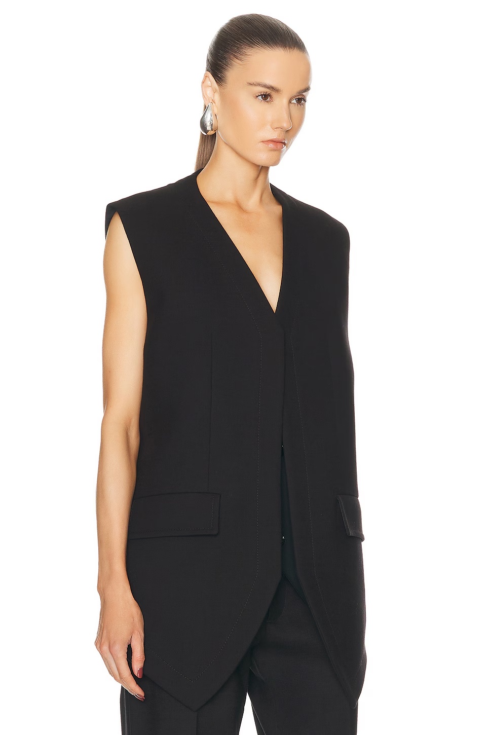 Blazer Vest Fondant & Black