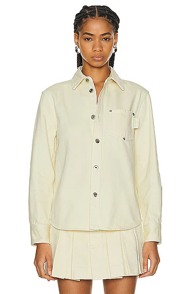 Long Sleeve Button Up Top Banana