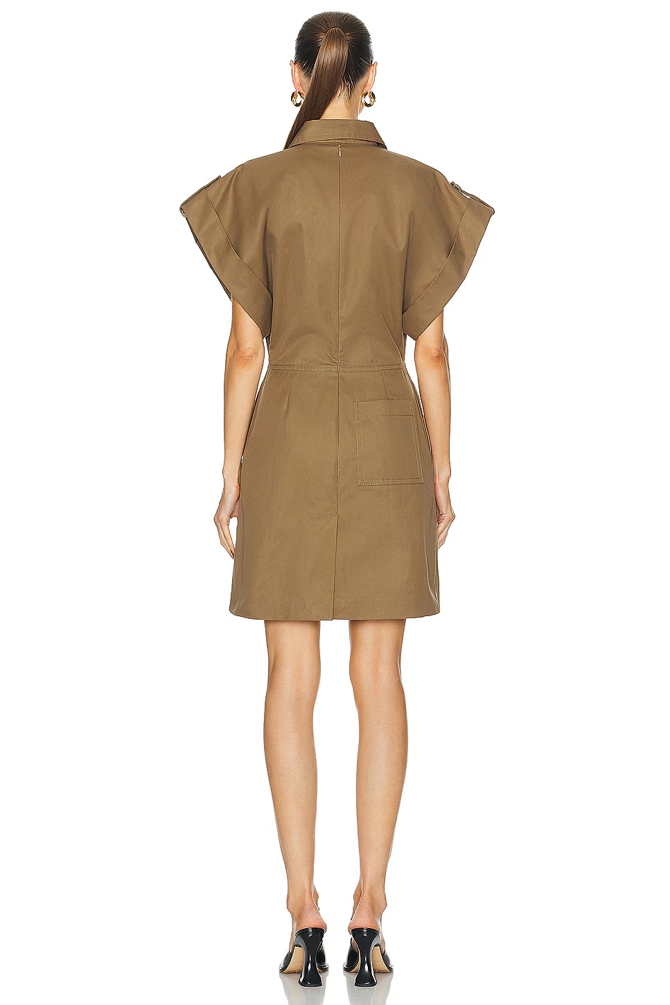 Cotton Gabardine Dress Dark Sand