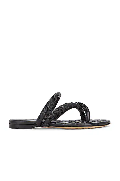 Leaf Flat Sandal Black