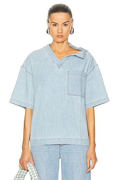 Wide Shirt Bleached Light Denim