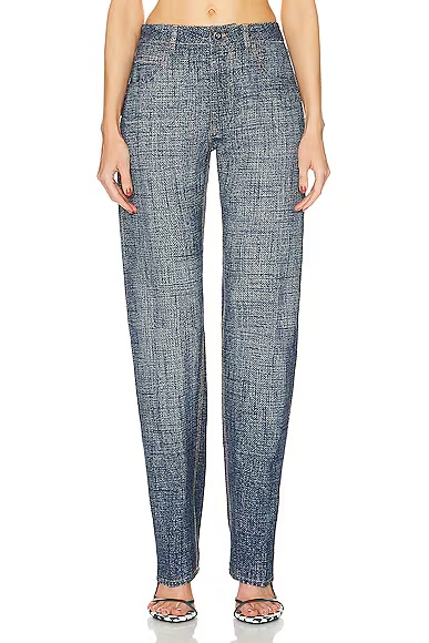 Straight Leg Jeans Indigo & White