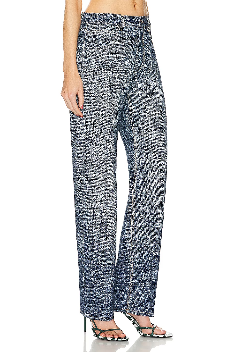 Straight Leg Jeans Indigo & White