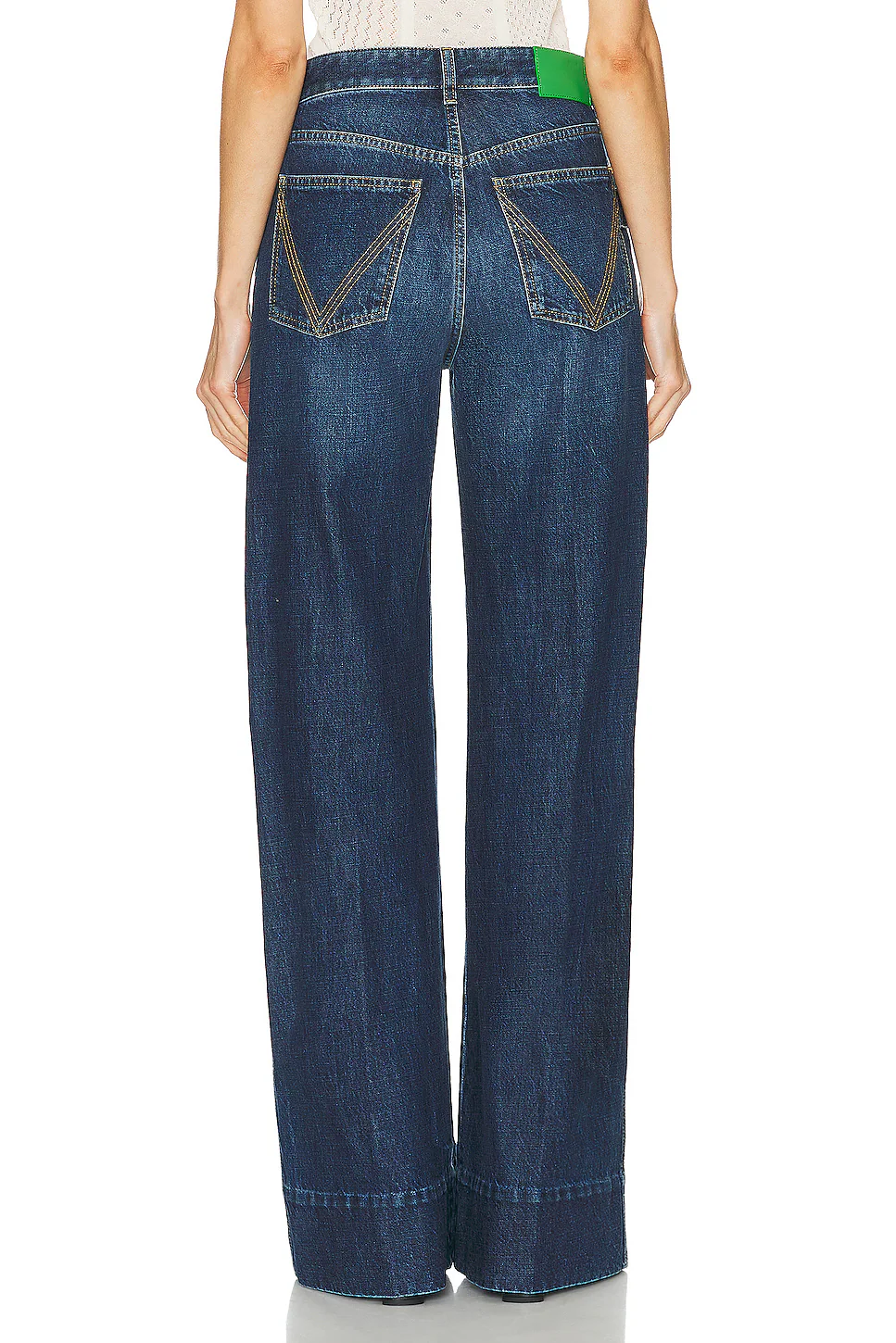 Indigo Wide Leg Jeans Mid Blue