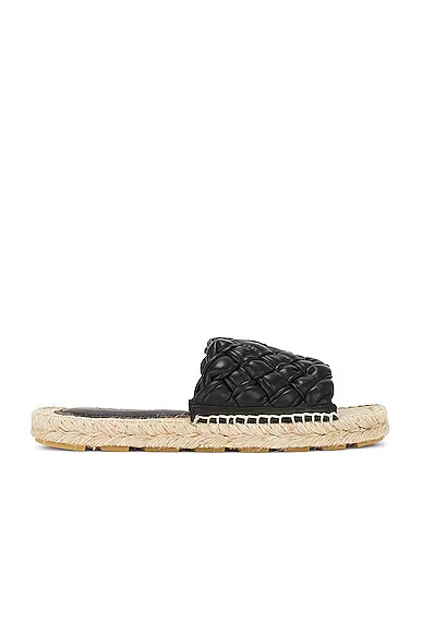 Jack Mule Espadrille Leather Sandal Black