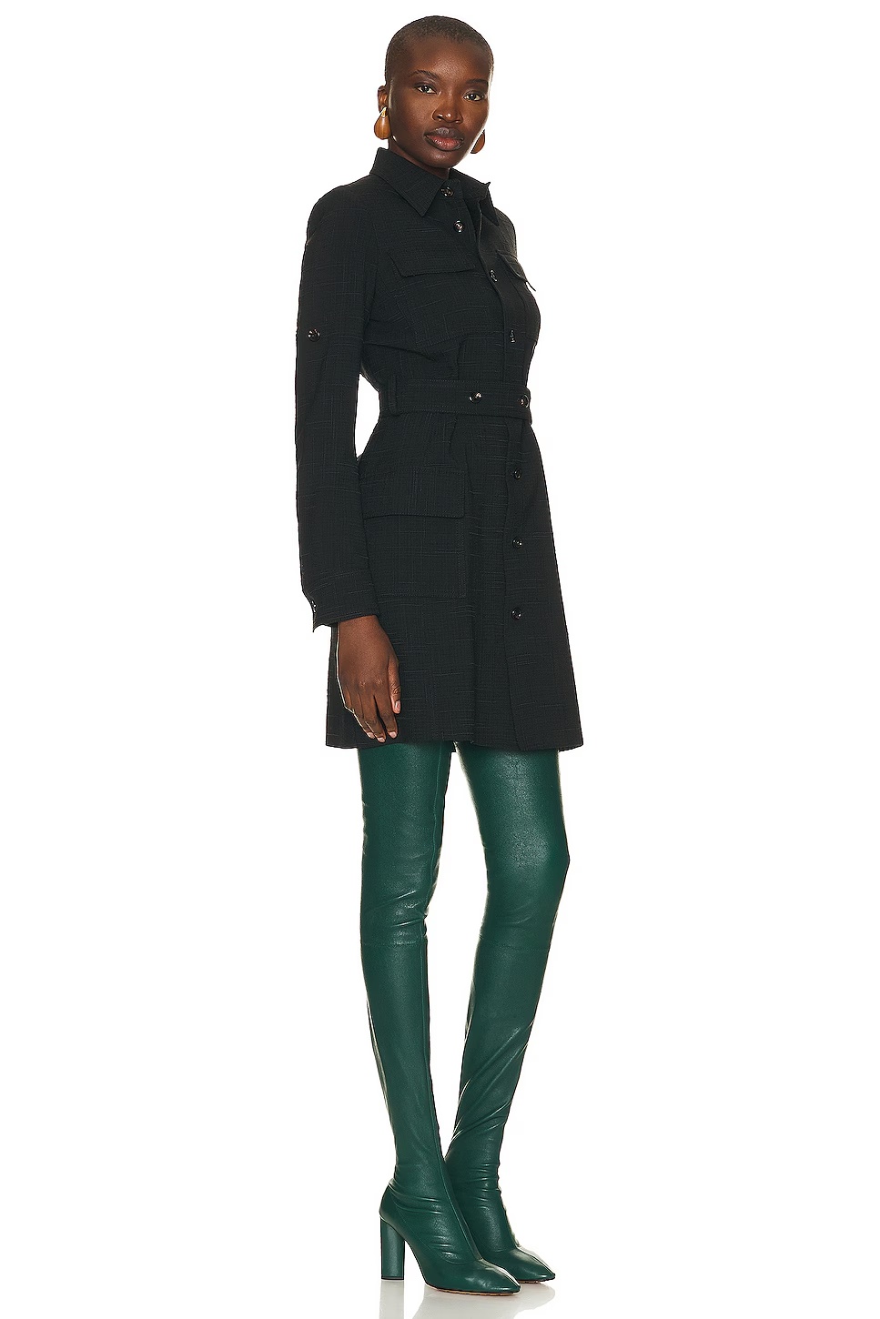 Criss Cross Viscose Silk Dress Black