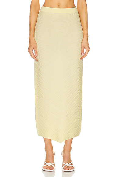 Cotton Moving Rib Skirt Pineapple Chalk
