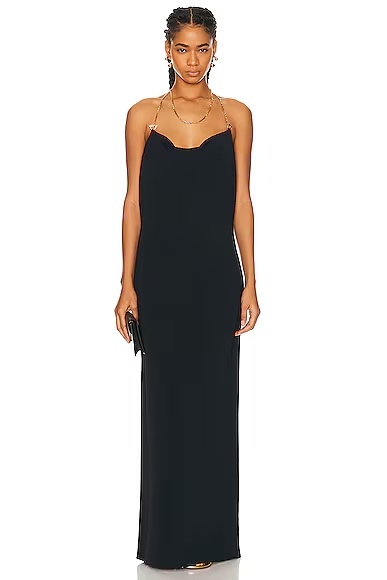 Double Fluid Viscose Knit Dress Black