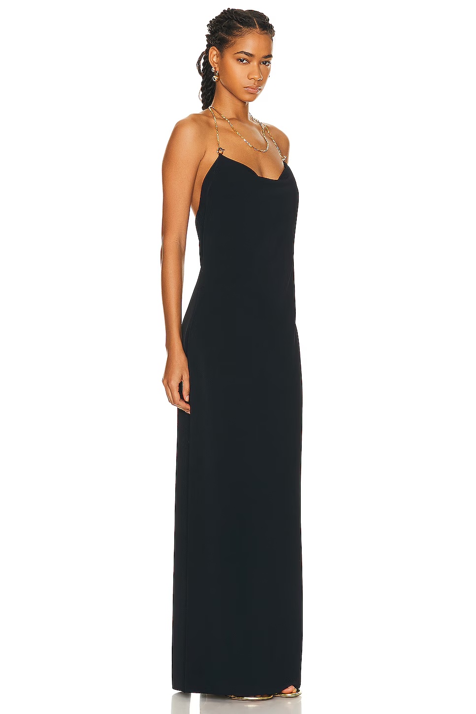 Double Fluid Viscose Knit Dress Black