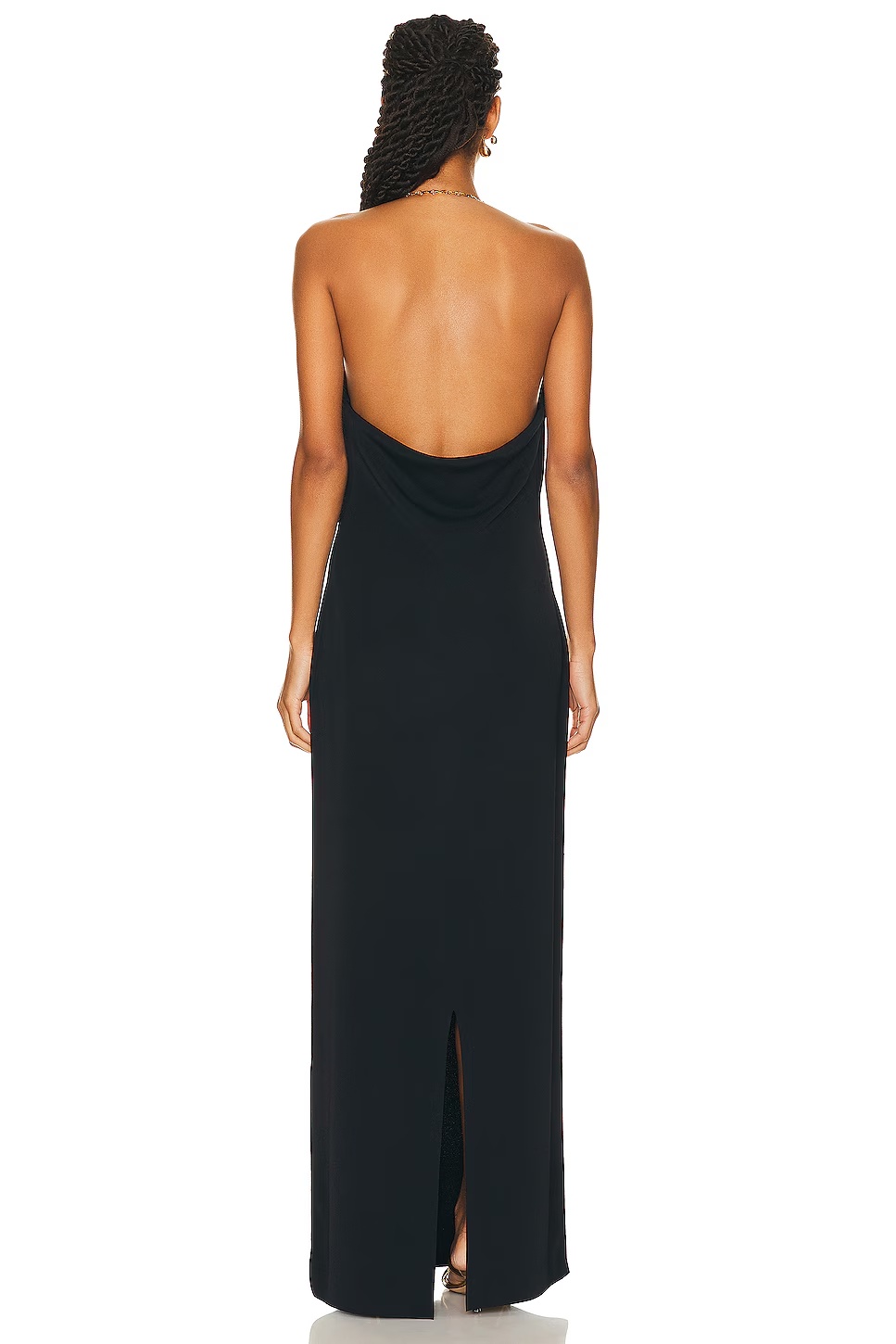 Double Fluid Viscose Knit Dress Black