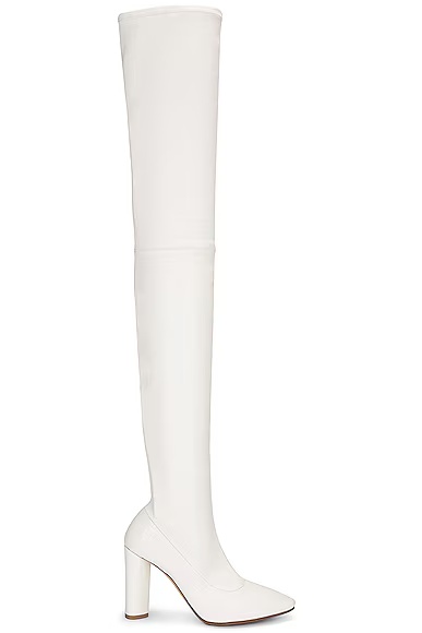 Tripod Thigh High Boot White