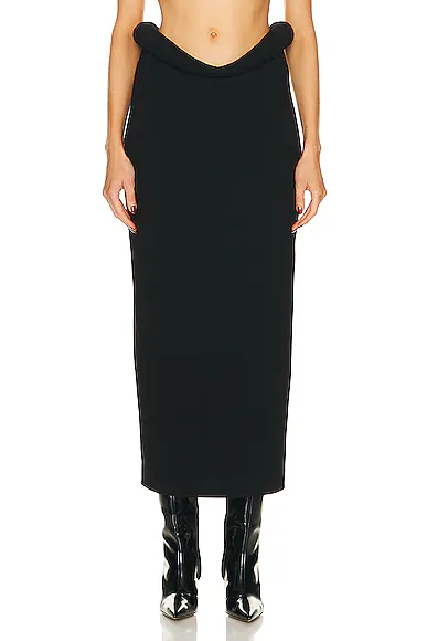 Viscose Compact Frise Skirt Black