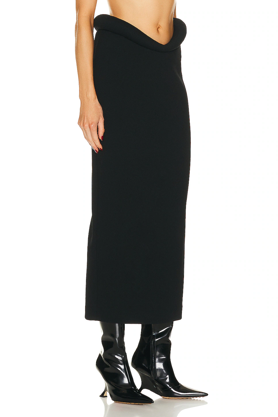 Viscose Compact Frise Skirt Black