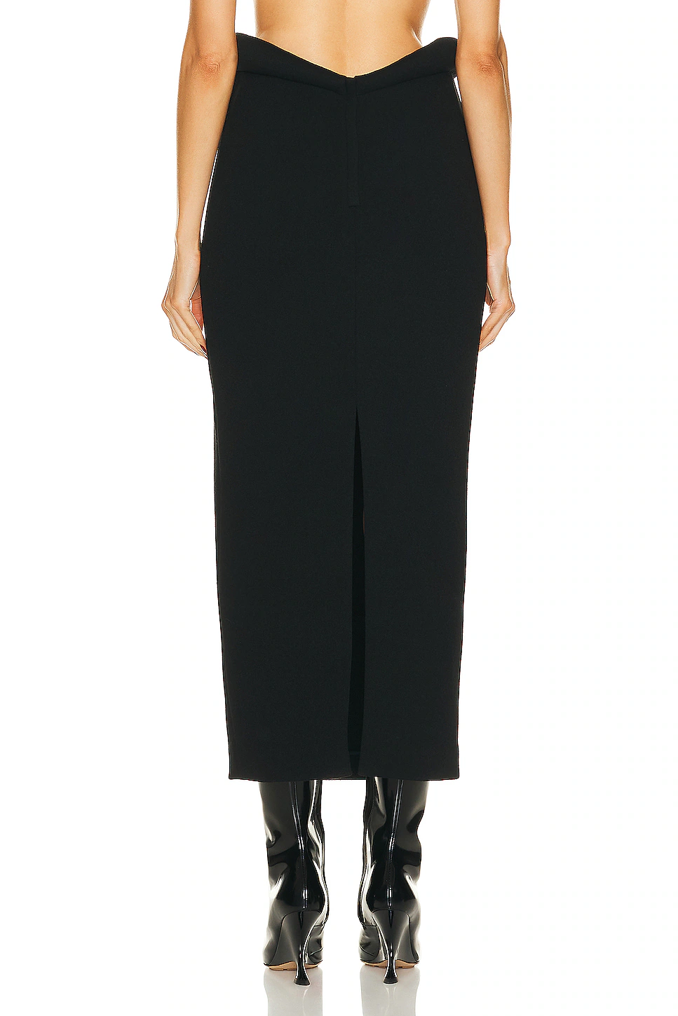 Viscose Compact Frise Skirt Black