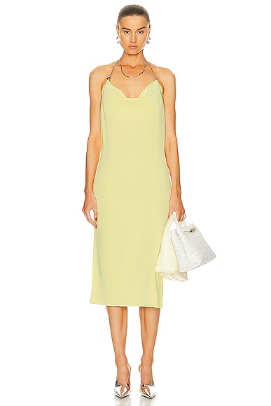 Double Fluid Viscose Knit Dress Pineapple