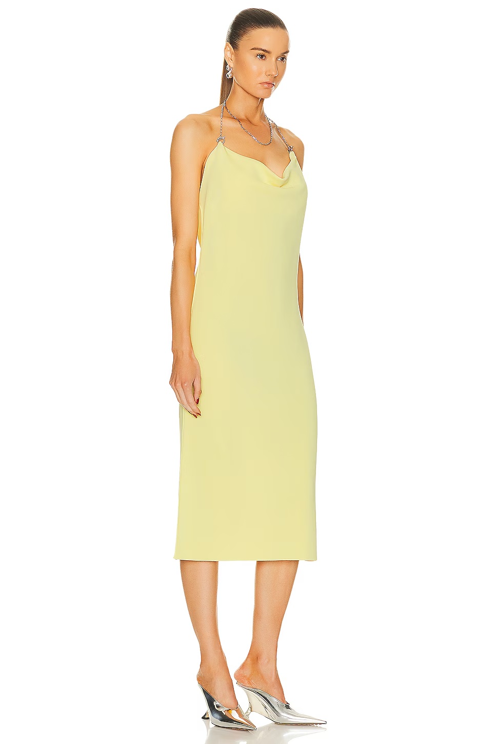 Double Fluid Viscose Knit Dress Pineapple