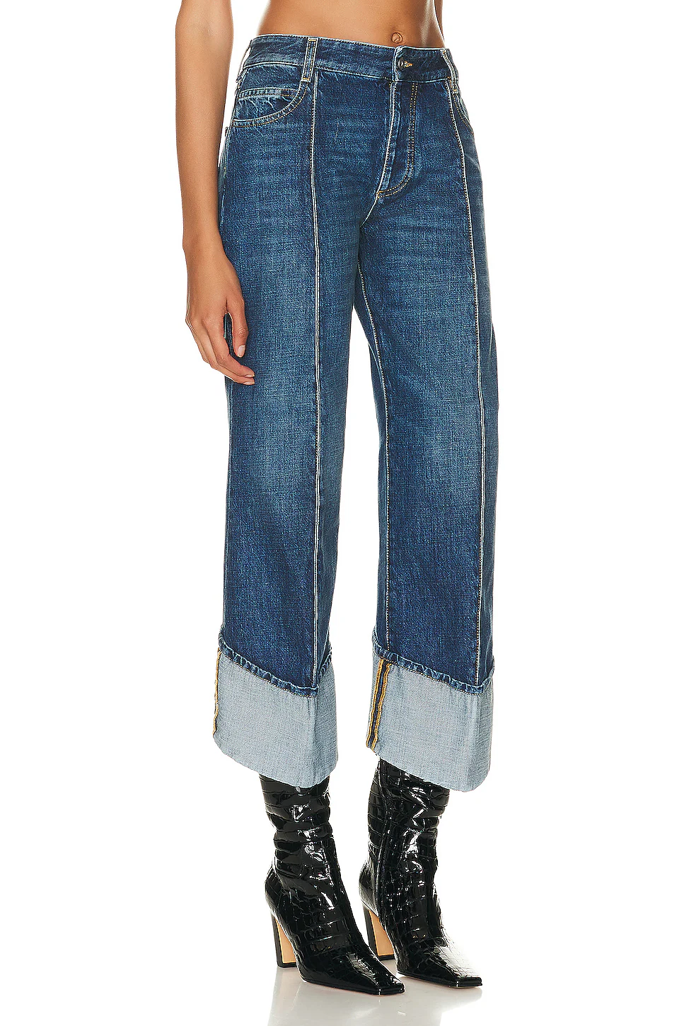 Medium Indigo Straight Leg Jeans Mid Blue