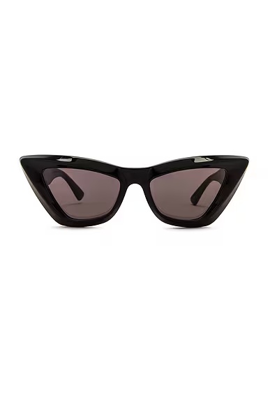 Classic Ribbon Cat Eye Sunglasses Shiny Black