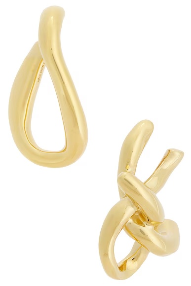 Chain Link Golden Asymmetrical Earrings Golden Yellow