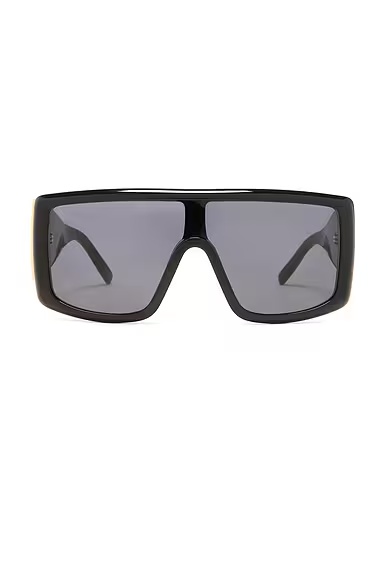 Square Sunglasses Shiny Black & Smoke