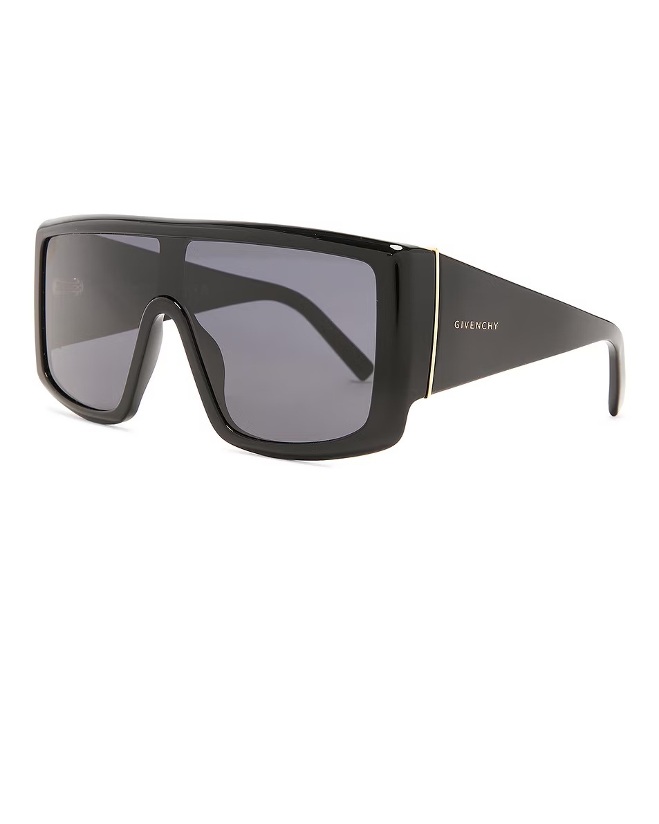 Square Sunglasses Shiny Black & Smoke