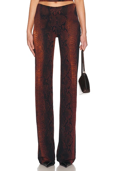 Printed Python Mesh Trouser Brown & Black
