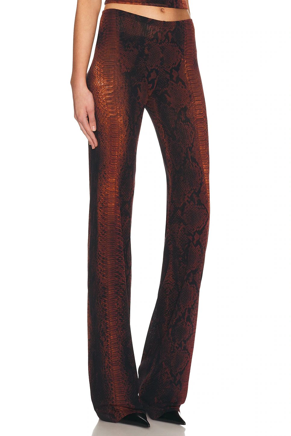 Printed Python Mesh Trouser Brown & Black