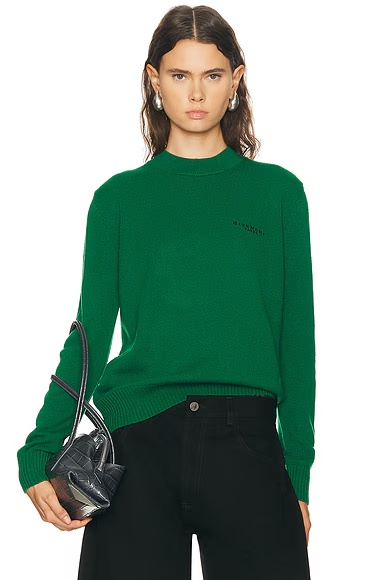 Small Crew Neck Sweater Emerald Green