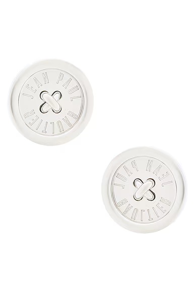 Button Earrings Silver