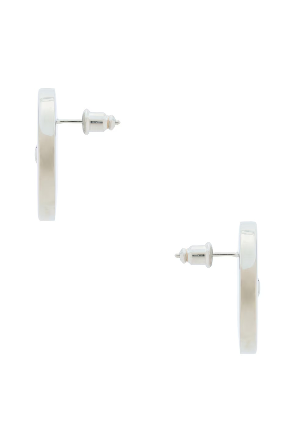 Button Earrings Silver