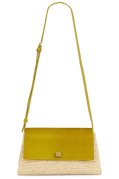Audrey Raffia Crossbody Bag Fern & Natural
