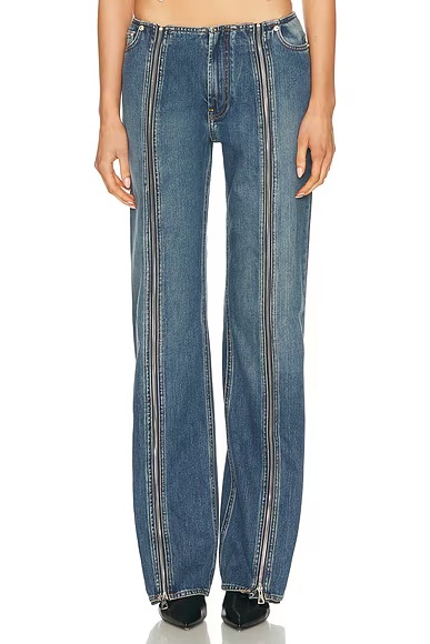 Front Zipped Denim Trouser Vintage Blue