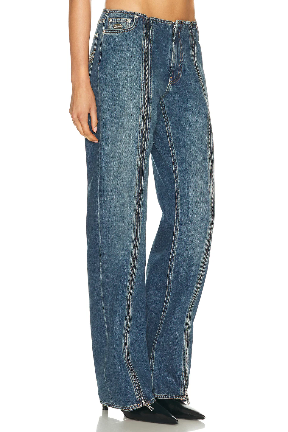 Front Zipped Denim Trouser Vintage Blue
