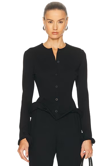 Wave Hem Jacket Black