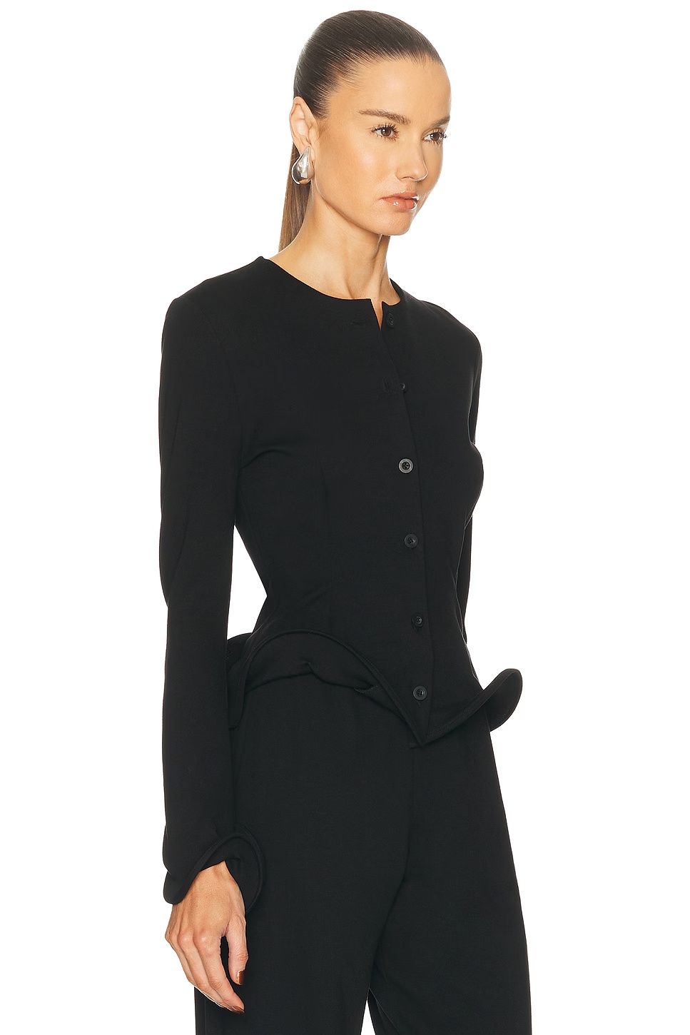 Wave Hem Jacket Black