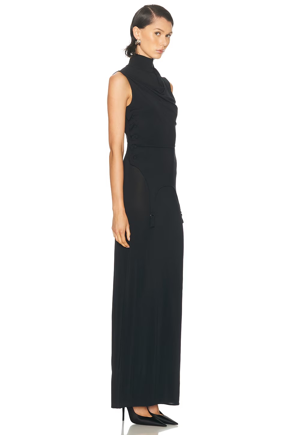 Lingerie Garter Long Dress Dark Navy