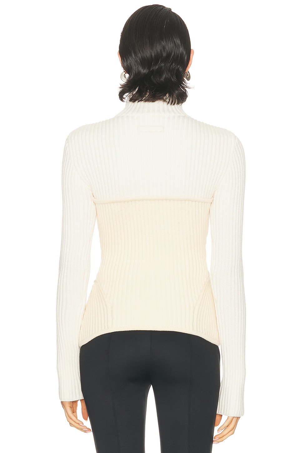 High Neck Sweater White & Ecru