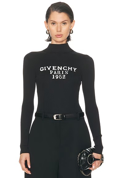 High Neck Bodysuit Top Black