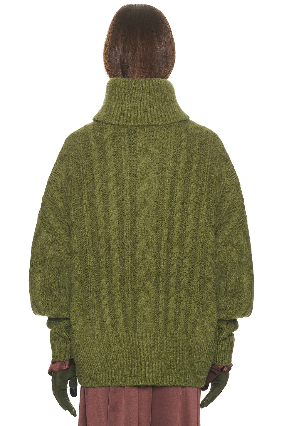 Claudiya Cable Turtleneck Forest Green