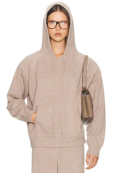 Saylor Cashmere Knit Hoodie Taupe
