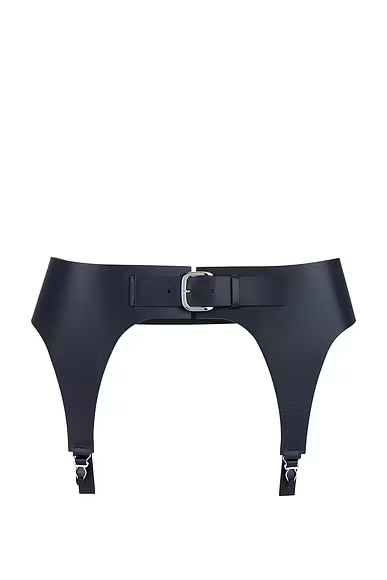 Leather Garter Belt Navy