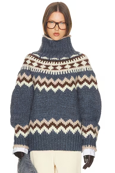 Asta Fairisle Sweater Denim Multi