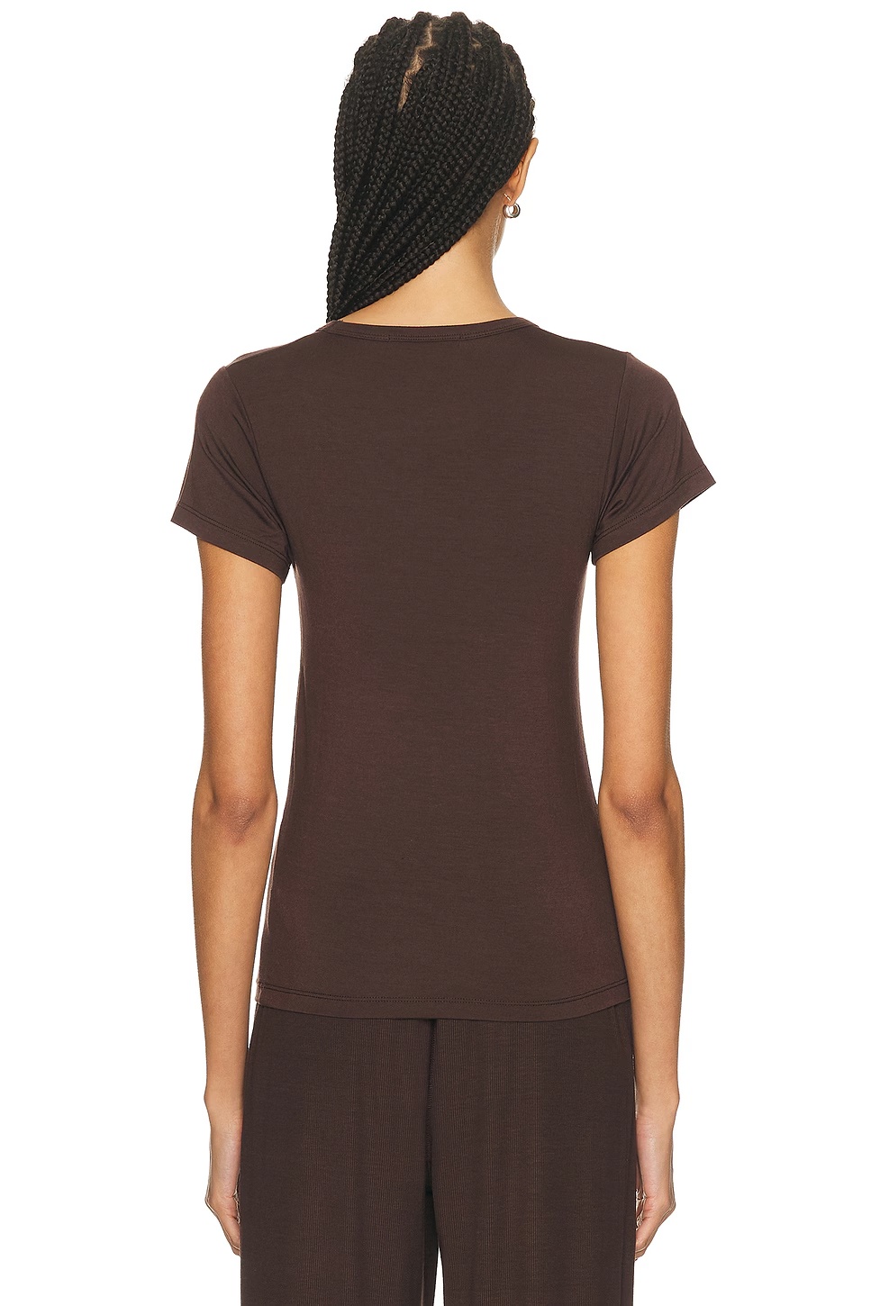 Fitted Crewneck Short Sleeve T-Shirt Espresso