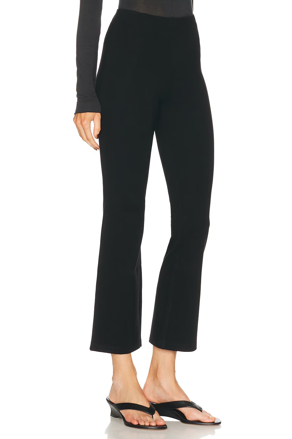 Essentials High Waist Cropped Kick Flare Pant Obsidian