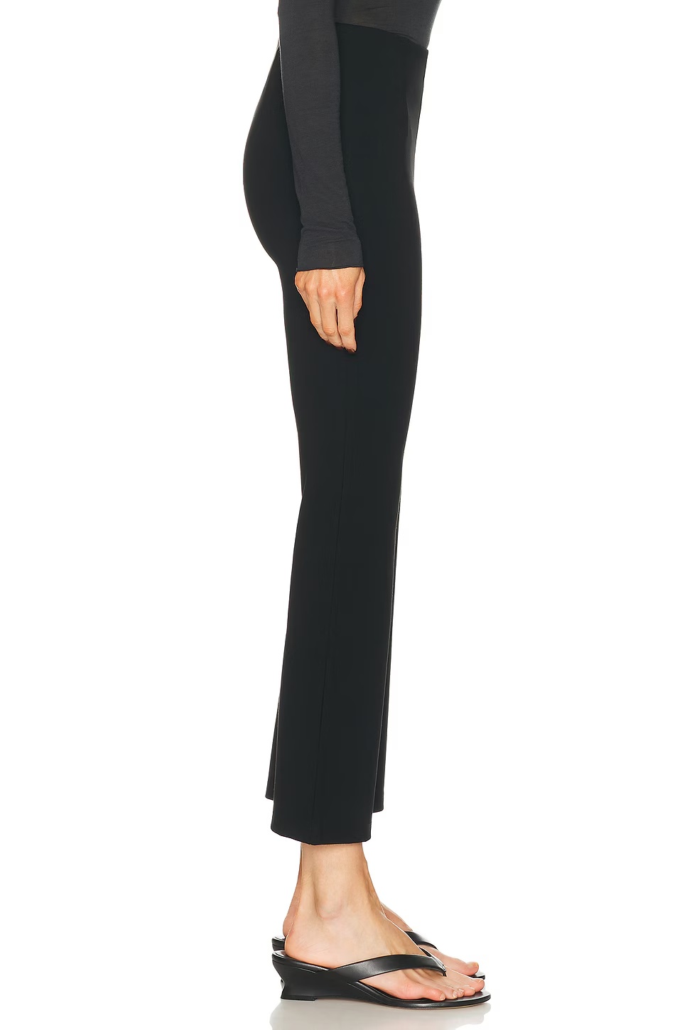 Essentials High Waist Cropped Kick Flare Pant Obsidian