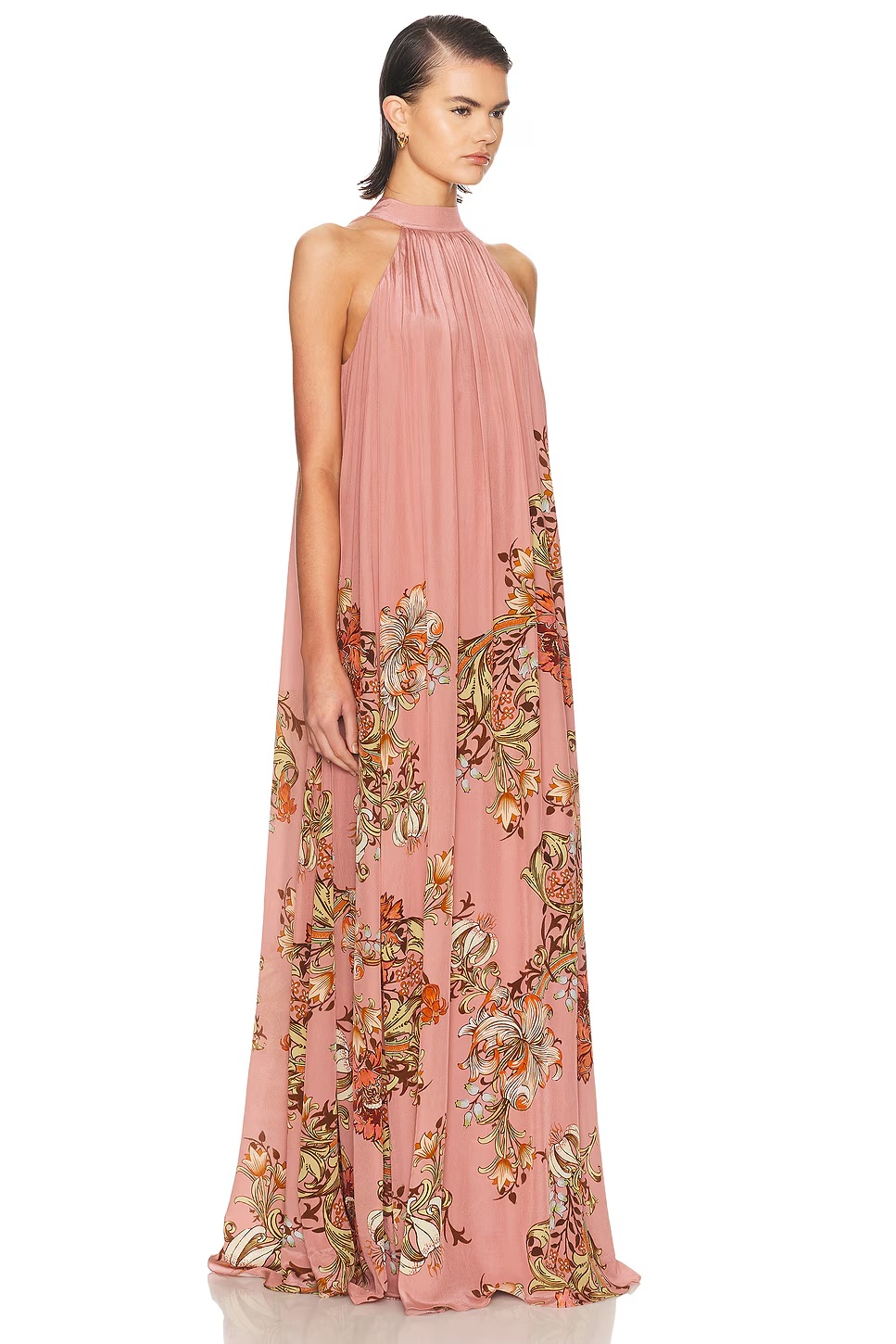 Back Tie Maxi Dress Dusty Pink