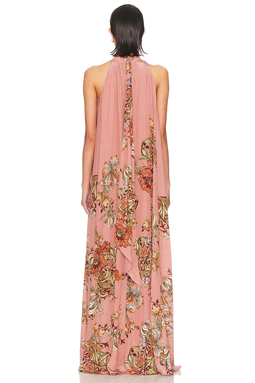Back Tie Maxi Dress Dusty Pink