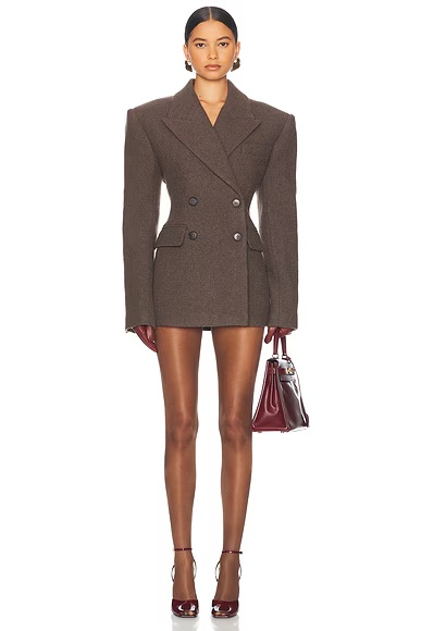 Italian Wool Blend Blazer Cocoa